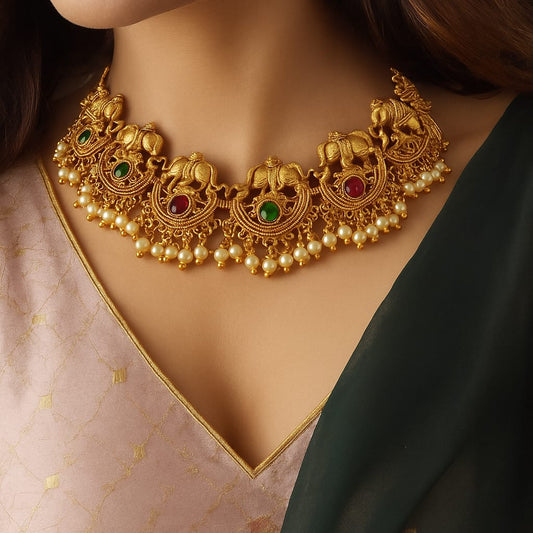 Golden Choker-Style Neckpiece