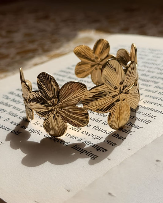 Golden Bloom Floral Bracelet