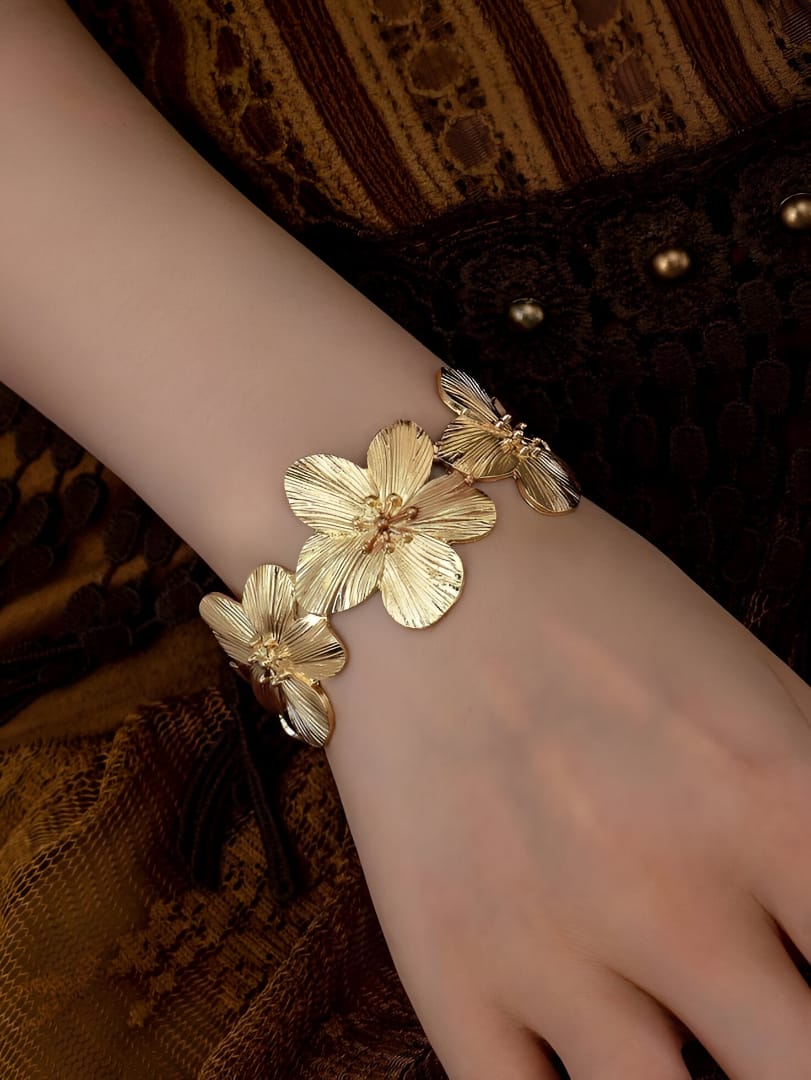 Golden Bloom Floral Bracelet
