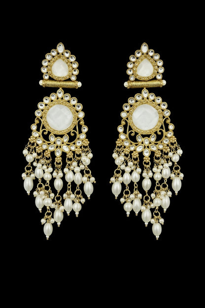 Golden Pearl Cascade Earrings