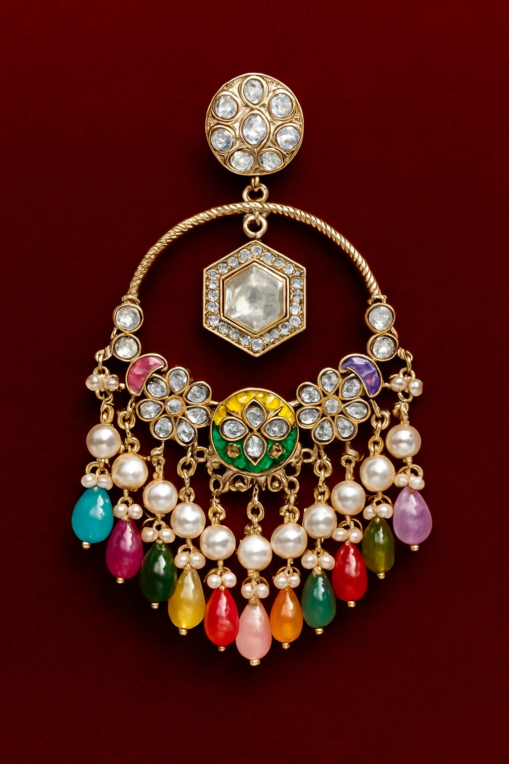 Rainbow Charm Jhumka