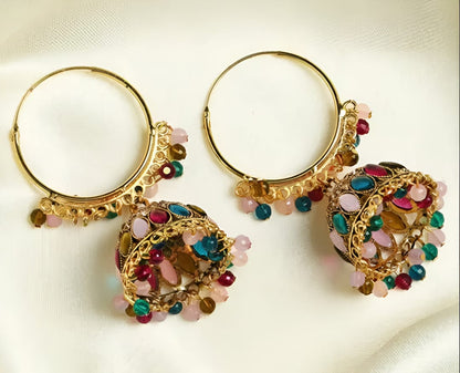 Multicolor Beaded Jhumka Chandbali
